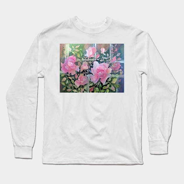 The Rose Trellis Long Sleeve T-Shirt by bevmorgan